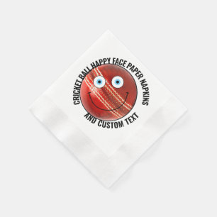 Servilleta De Papel 50 Personalizados Fiesta de cricket Ball BLUE EYES