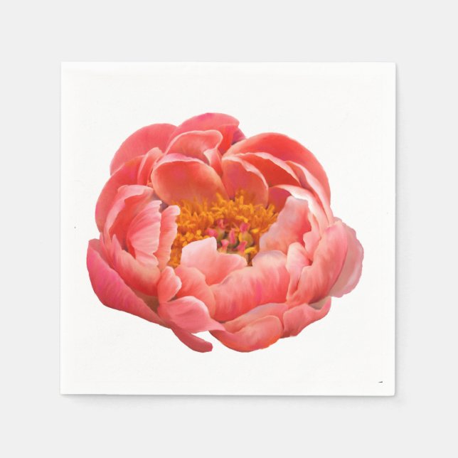 Servilleta De Papel 50 servilletas de papel - Coral Peony (Anverso)