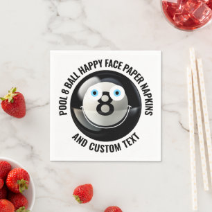 Servilleta De Papel 50 x Personalizado Piscina 8 Ball Fiesta AZUL OJOS