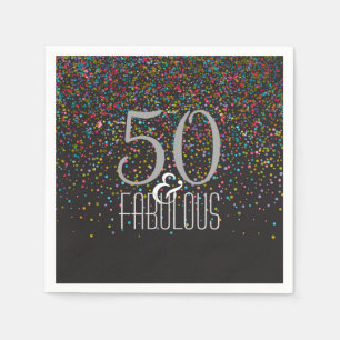 Servilleta De Papel 50 y el confeti fabuloso puntea 50.o cumpleaños