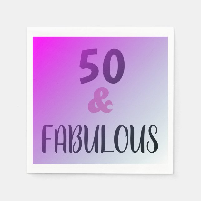 Servilleta De Papel 50 Y Fabulosa Fiesta De Cumpleaños (Anverso)