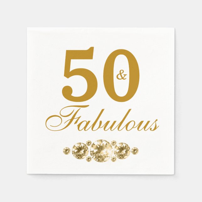 Servilleta De Papel 50 y fabulosa fiesta de cumpleaños (Anverso)