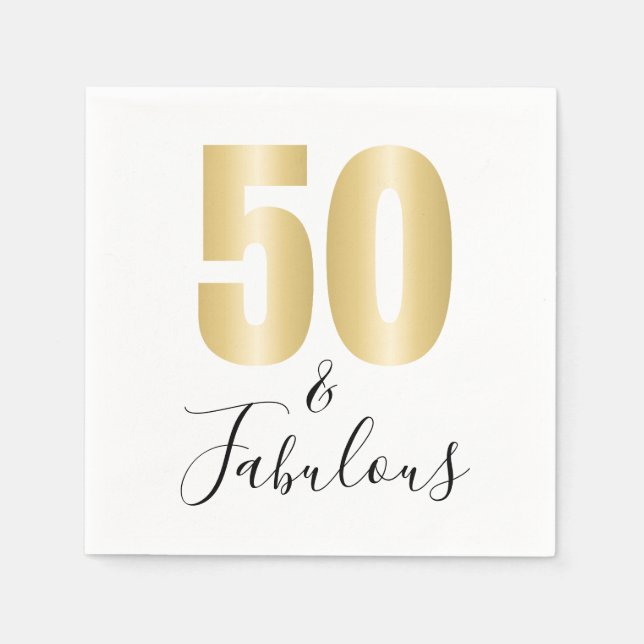Servilleta De Papel 50 y fabulosa fiesta de cumpleaños (Anverso)
