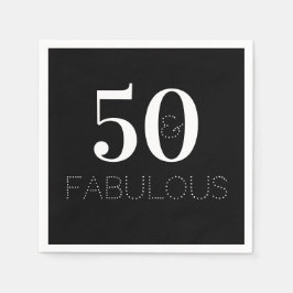 Servilleta De Papel 50 y fabulosa fiesta de cumpleaños blanco y negro