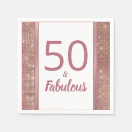 Servilleta De Papel 50 y fabulosa Moda Rosa Gold 50 cumpleaños