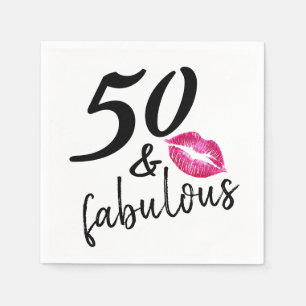 Servilleta De Papel 50 y fabulosa tipografía moderna Cumpleaños