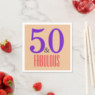 Servilleta De Papel 50 y fabuloso Cumpleaños de hito elegante