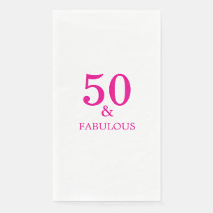 Servilleta De Papel 50 y fabuloso cumpleaños en rosa caliente 2026
