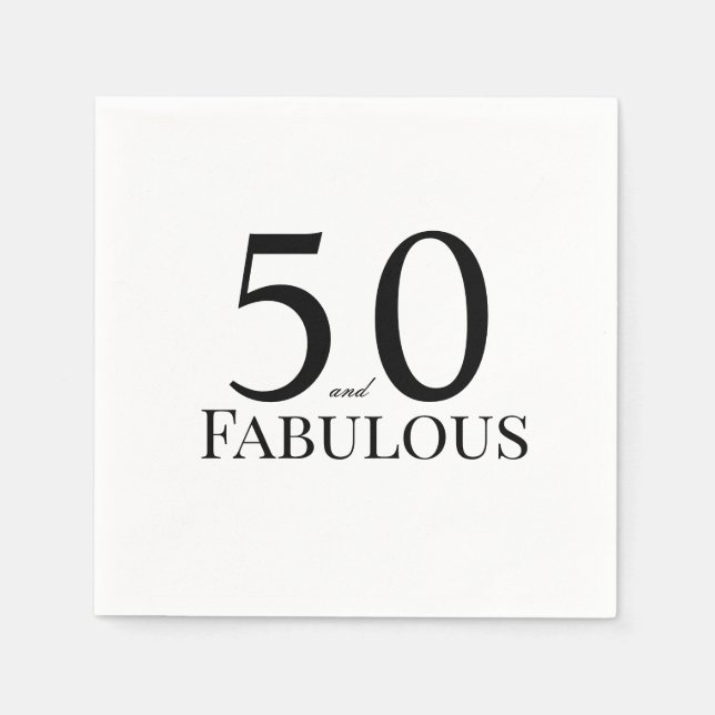 Servilleta De Papel 50 y fabuloso cumpleaños negro (Anverso)