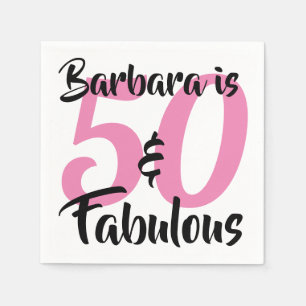 Servilleta De Papel 50 y Fabuloso Cumpleaños Personalizado Fiesta