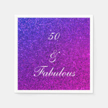 50 Y Fabuloso Cumpleaños Purpurina Púrpura Rosa Gi