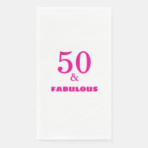 Servilleta De Papel 50 y fabuloso Cumpleaños rosa caliente Lindo