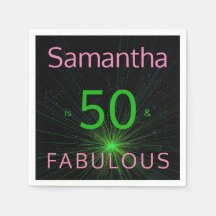 50 y fabuloso cumpleaños Rosa Verde Negro