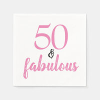 50 y fabuloso cumpleaños rosa y negro