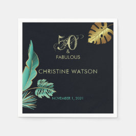 Servilleta De Papel 50 y fabuloso Green Gold deja fiesta de cumpleaños