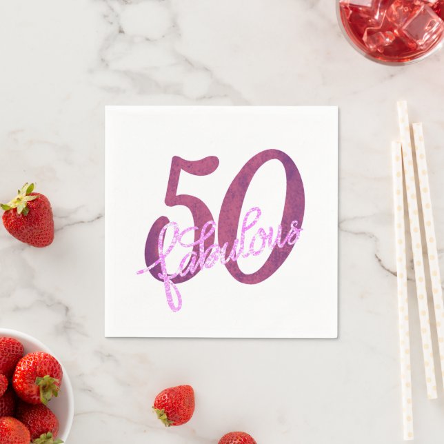 Servilleta De Papel 50 y fabuloso | Grunge púrpura y rosa de ciruela (In situ)