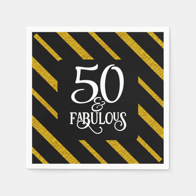 Servilleta De Papel 50 y Fabuloso Negro y Oro (Anverso)