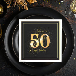 Servilleta De Papel 50 y Fabuloso Purpurina Elegante Oro Negro