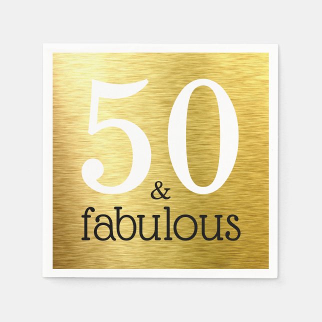 Servilleta De Papel 50 y fabuloso Relieve metalizado dorado Faux 50 cu (Anverso)