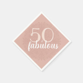 Servilleta De Papel 50 y fabuloso Rosa Floral Rosa 50 cumpleaños