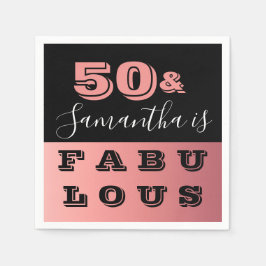 Servilleta De Papel 50 y fabuloso Rosa Gold 50 cumpleaños