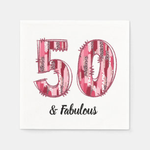 Servilleta De Papel 50 y fabulosos pincel rosa y leopardo