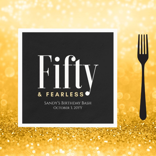 Servilleta De Papel 50 y intrépido cumpleaños elegante Personalizado n (Subido por el creador)