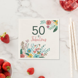 Servilleta De Papel 50 y una maravillosa y elegante acuarela floral ve