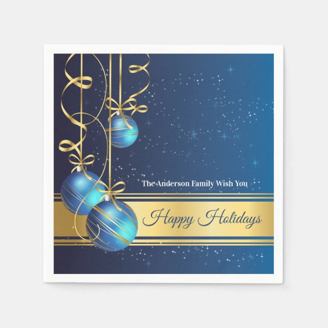 Servilleta De Papel 50pcs Christmas Paper Napkin Modern Tree Baubels (Anverso)