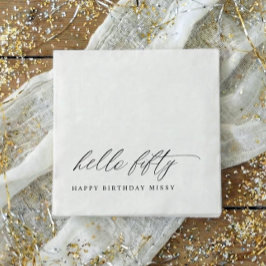 Servilleta De Papel 50th Birthday Party Hello 50 Modern Milestone