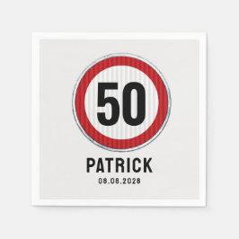 Servilleta De Papel 50th Birthday Speed Limit Sign