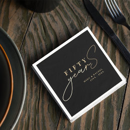 Servilleta De Papel 50th Gold Wedding Anniversary