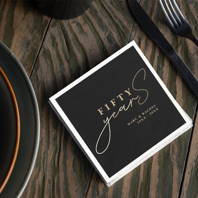 Servilleta De Papel 50th Gold Wedding Anniversary (Subido por el creador)