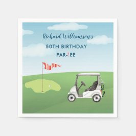 Servilleta De Papel 50th Surprise Birthday Party Men's Golf Theme
