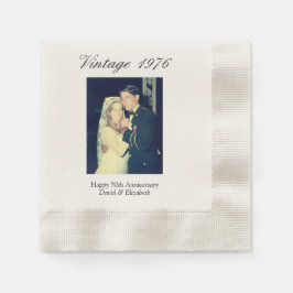 Servilleta De Papel 50th Wedding Anniversary Photo Elegant Retro