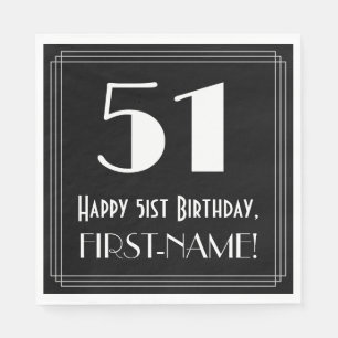 Servilleta De Papel 51 Aniversario ~ Art Deco Inspirado Aspecto "51", 
