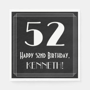 Servilleta De Papel 52º cumpleaños ~ Art Deco Inspirado Aspecto "52",