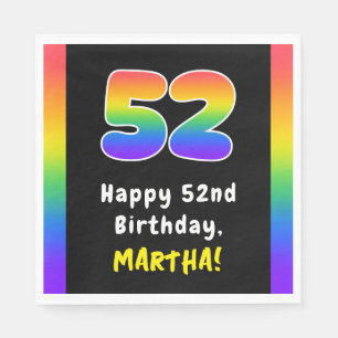 Servilleta De Papel 52º cumpleaños: Espectro arcoiris # 52, nombre per