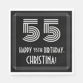 Servilleta De Papel 55º cumpleaños: Aspecto inspirado en el Art Deco "