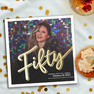 Servilleta De Papel 550.º guión de personalizado de cumpleaños oro