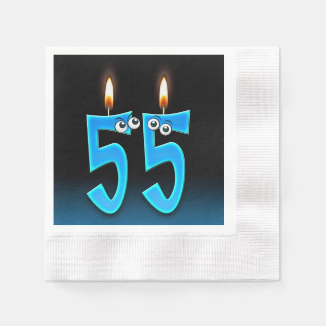 Servilleta De Papel 55.ª vela de cumpleaños con ojos (Anverso)