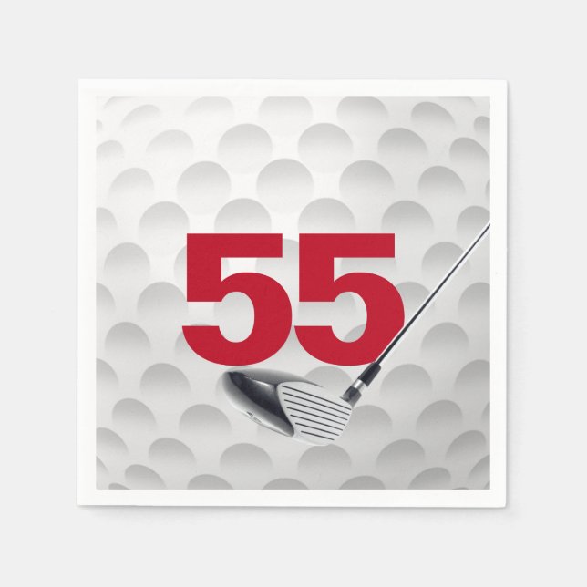 Servilleta De Papel 55.º Ball de golf de cumpleaños (Anverso)