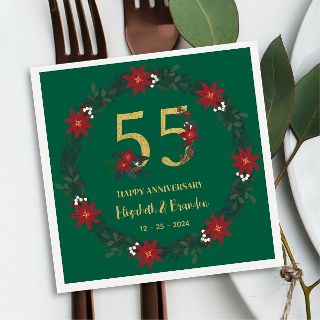 Servilleta De Papel 55° Aniversario Navidades personalizados servillet (Subido por el creador)
