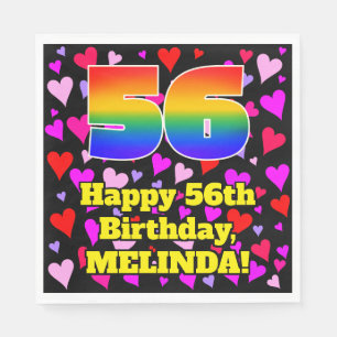 Servilleta De Papel 56.º cumpleaños: Patrón de corazón amoroso, ar