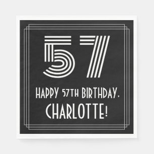 Servilleta De Papel 57º cumpleaños: Aspecto inspirado en el Art Deco "