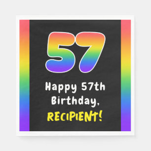 Servilleta De Papel 57º cumpleaños: Espectro arcoiris # 57, nombre per