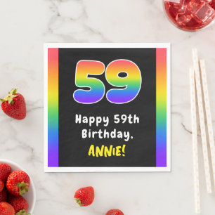 Servilleta De Papel 59º cumpleaños: Espectro arcoiris # 59, nombre per