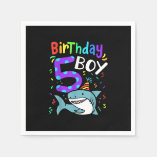 Servilleta De Papel 5.º cumpleaños, cinco años, regalos de tiburón