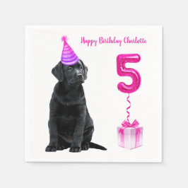 Servilleta De Papel 5.º tema de la cachorro de cumpleaños - Perro lind