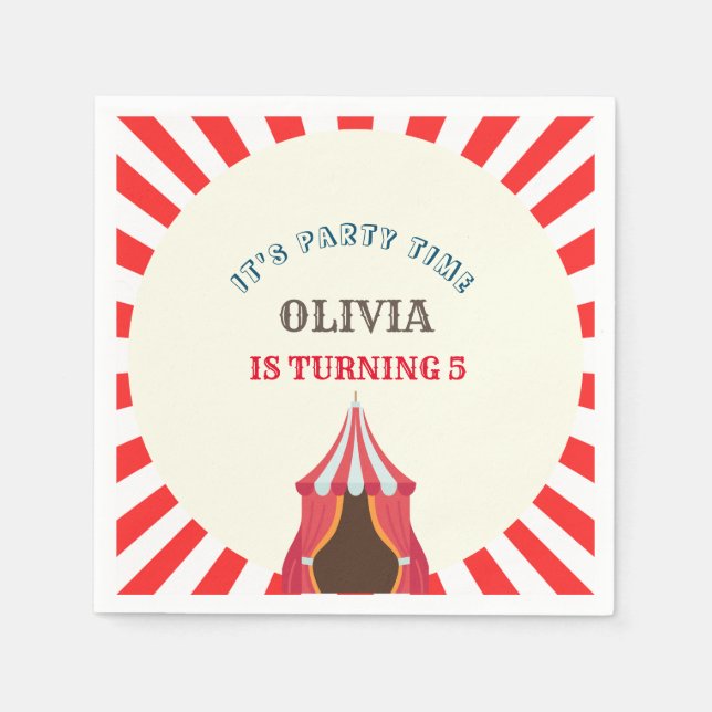 Servilleta De Papel 5.º TEMA DEL Círculo de Cumpleaños (Anverso)